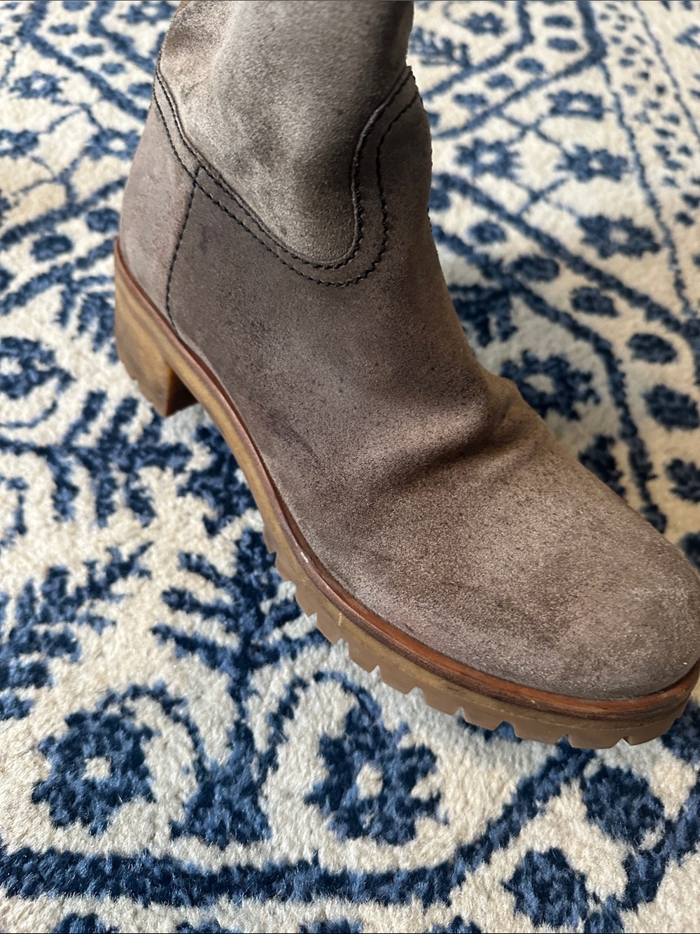 Prada Taupe Suede Mid-Calf Boots - Picture 13 of 14